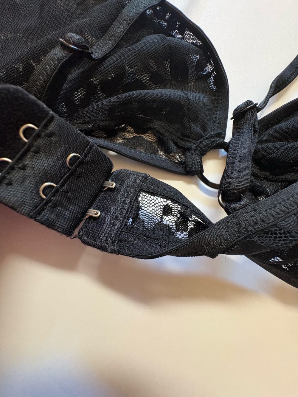 Free People Lace Triangle Bralette with Front Ring - Black S - Picture 8 of 10